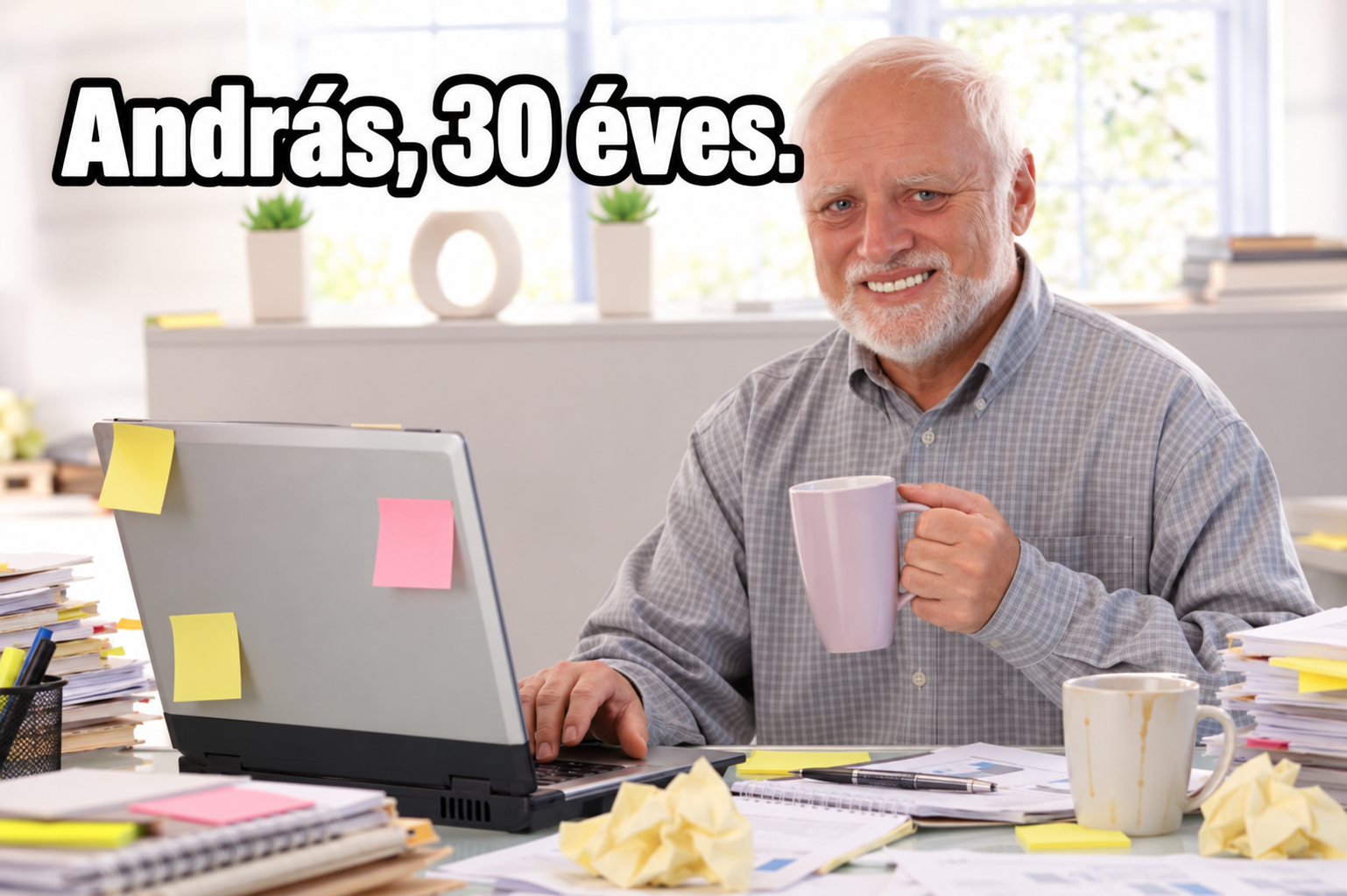 ... és már csak 35 éve van a nyugdíjig.